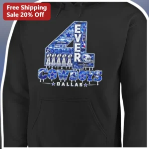 4 Ever Cowboys Dallas Hoodie NFL Football Fan Apparel Black Pullover available at our Los Angeles warehouse