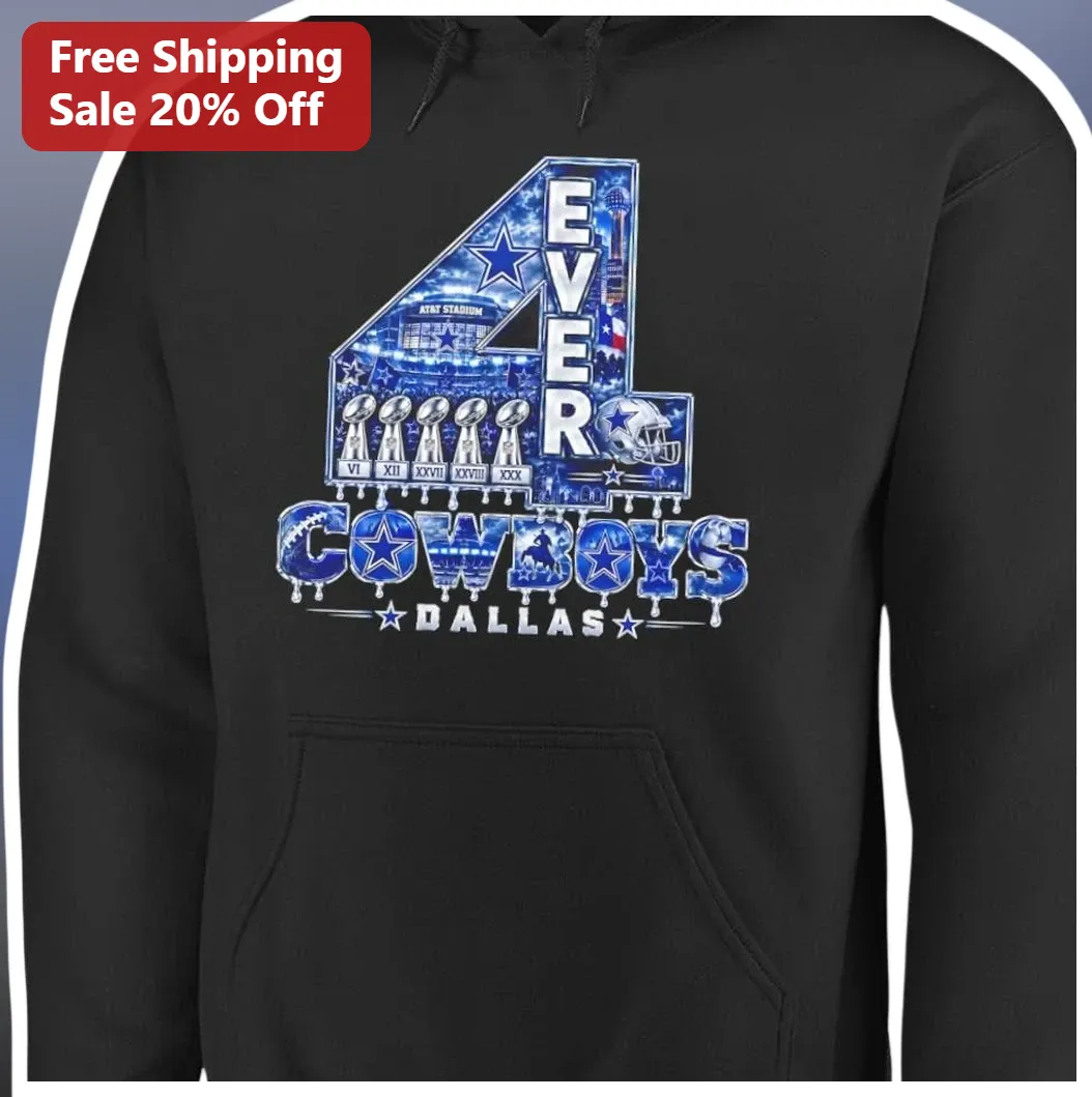 4 Ever Cowboys Dallas Hoodie NFL Football Fan Apparel Black — Los Angeles 4 Ever Cowboys Dallas Hoodie NFL Football Fan Apparel Black Pullover available at our Los Angeles warehouse