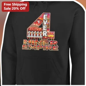 4 EVER NINER EMPIRE Hoodie San Francisco 49ers Fan Club Apparel Black Pullover available at our Los Angeles warehouse