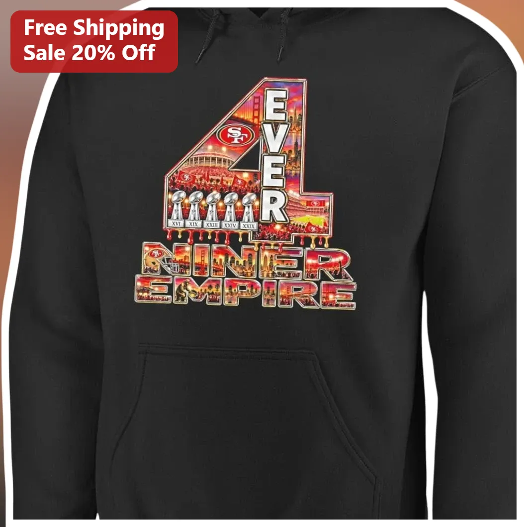 4 EVER NINER EMPIRE Hoodie San Francisco 49ers Fan Club Appa — Los Angeles 4 EVER NINER EMPIRE Hoodie San Francisco 49ers Fan Club Apparel Black Pullover available at our Los Angeles warehouse