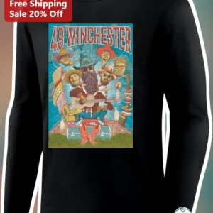 49 Winchester Long Sleeve Tee Country Music Band Shirt Psychedelic Folk Rock Merch Gift available at our Los Angeles warehouse