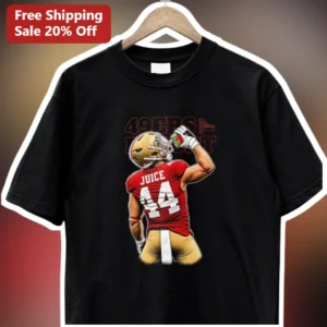 49ers Football Player Drinking Juice Box Graphic Tee San Francisco NFL Fan Gear Gift available at our Los Angeles warehouse