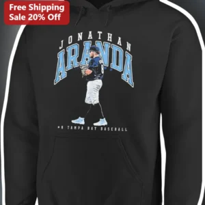#8 Tampa Bay Baseball Hoodie Rays Fan Game Day Apparel available at our Los Angeles warehouse