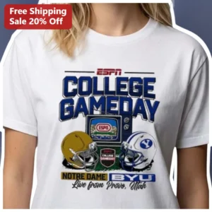 ESPN College Gameday Notre Dame BYU Live from Provo Utah Tee available at our Los Angeles warehouse
