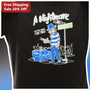A Nightmare on State St. They're Going For Two! Cheshire Cat Freddy Krueger Graphic Tee available at our Los Angeles warehouse