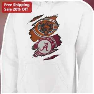 Alabama Crimson Tide Chicago Bears Hoodie NFL NCAA Fan Gear Game Day Apparel available at our Los Angeles warehouse