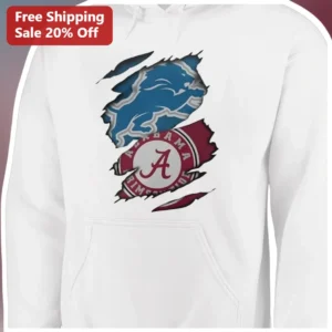 Alabama Crimson Tide Detroit Lions Mashup Hoodie University of Alabama Bama Fan Gift available at our Los Angeles warehouse