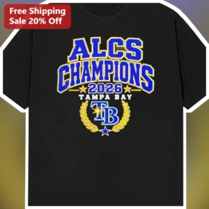 ALCS Champions 2026 Tampa Bay Rays Tee Baseball Fan Gear available at our Los Angeles warehouse