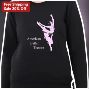 American Ballet Theatre Sweatshirt Pink Ballerina Silhouette Crewneck Gift for Dance Fans available at our Los Angeles warehouse