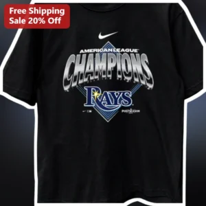 American League Champions Rays Postseason Tee Tampa Bay Baseball Fan Gear available at our Los Angeles warehouse