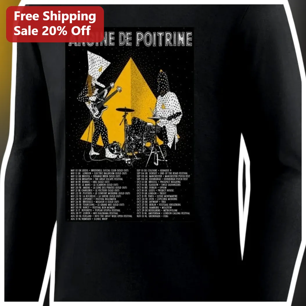 Angine de Poitrine Long Sleeve Tee Experimental Rock Band Merch Quebec Math Rock Shirt available at our Los Angeles warehouse