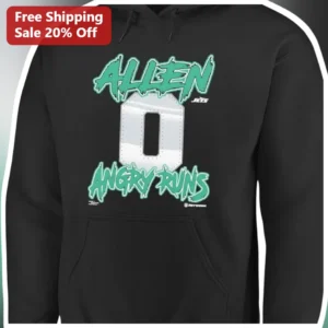 Angry Runs Aaron Rodgers NFL Hoodie Black Streetwear Fan Gear available at our Los Angeles warehouse