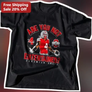 Are You Not Entertained Jeremiah Smith Ohio State Buckeyes Football Player Signature Tee available at our Los Angeles warehouse