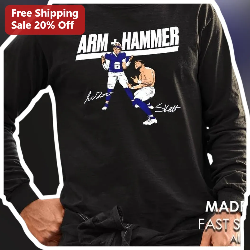 Arm Hammer Long Sleeve Shirt Matthew Stafford NFL Rams Fan Graphic Tee available at our Los Angeles warehouse