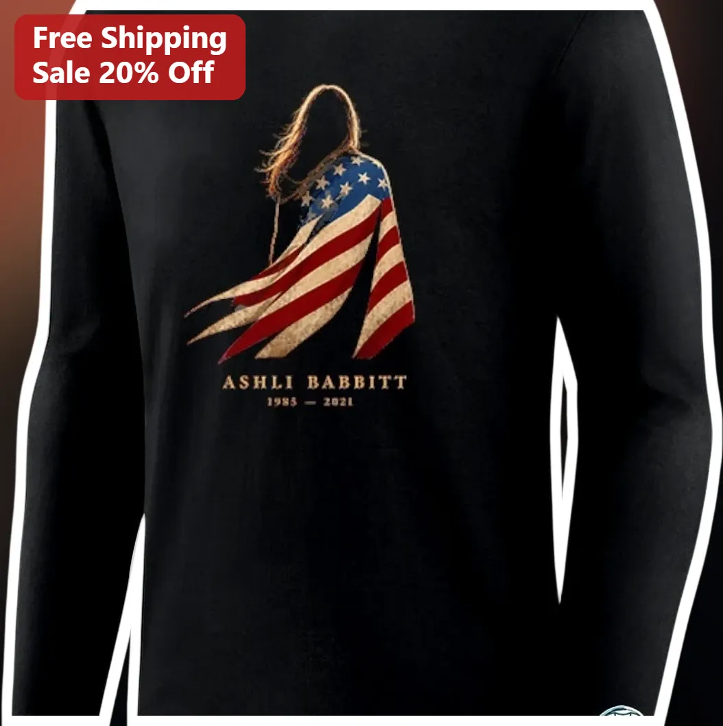 Ashli Babbitt Long Sleeve Shirt Patriotic Memorial Flag Dres — Los Angeles Ashli Babbitt Long Sleeve Shirt Patriotic Memorial Flag Dress Design Black Casual Winter Top for Men available at our Los Angeles warehouse