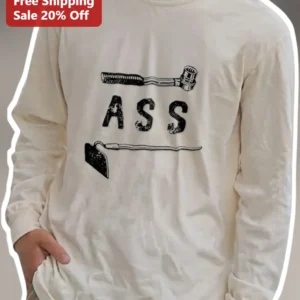 ASS Hammer Shovel Pun Long Sleeve Tee Funny Construction Humor Gift for Men Women available at our Los Angeles warehouse