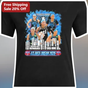 Atlanta Dream 2026 WNBA Fan Tee Basketball Team Graphic Shirt available at our Los Angeles warehouse