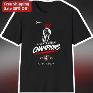 Atlanta Dream Champions One Team One Goal WNBA Fan Tee available at our Los Angeles warehouse