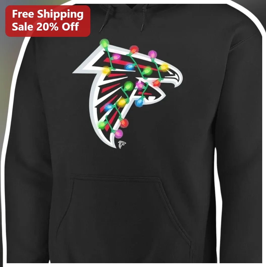 Atlanta Falcons Hoodie Christmas Lights Logo Pullover Holida — Los Angeles Atlanta Falcons Hoodie Christmas Lights Logo Pullover Holiday NFL Fan Gift available at our Los Angeles warehouse