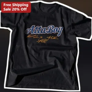Atta Boy Tee Retro Script Graphic T-Shirt Funny Affirmation Gift for Men Kids Coach available at our Los Angeles warehouse