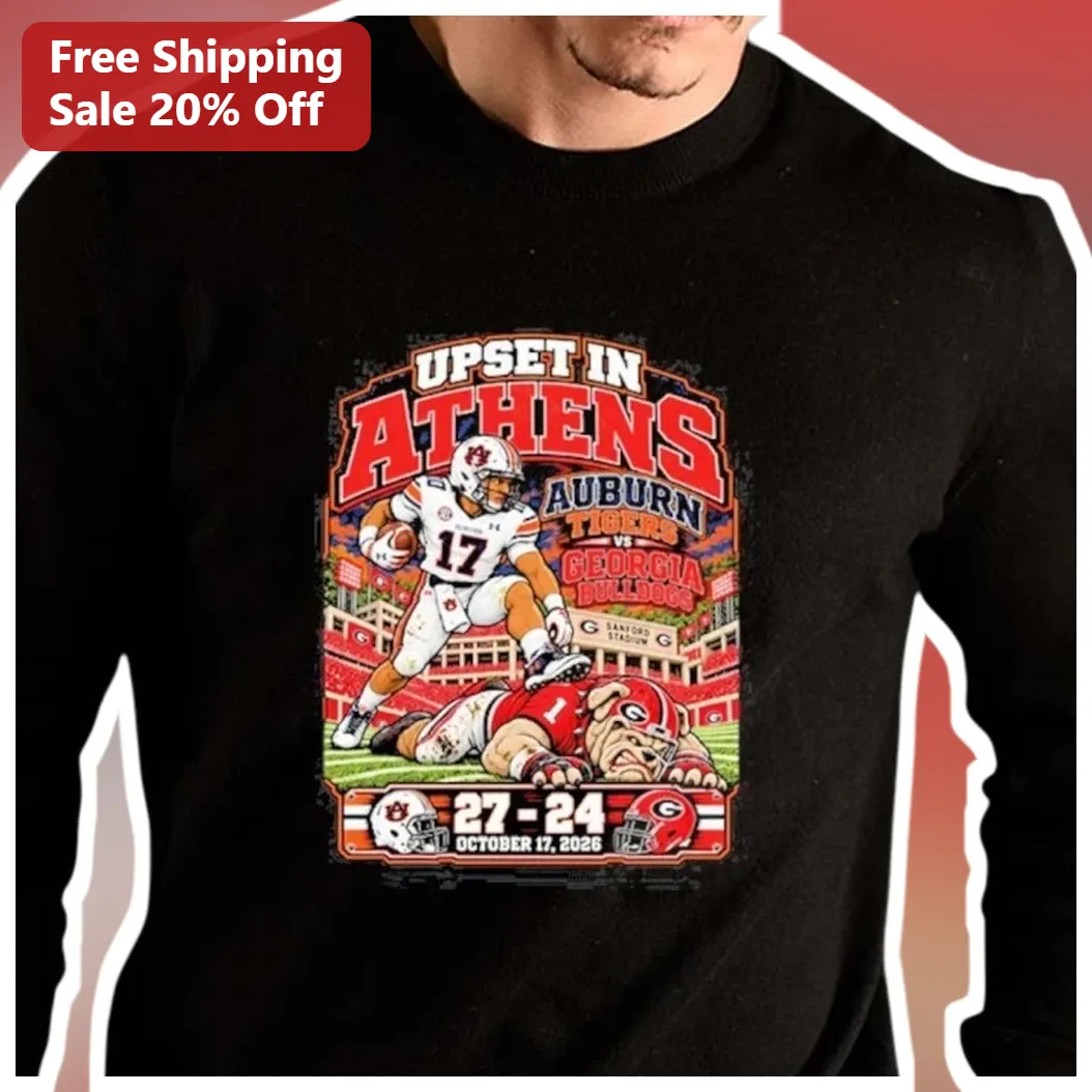 Auburn Tigers vs Georgia Bulldogs Upset in Athens 27-24 Long Sleeve Shirt available at our Los Angeles warehouse