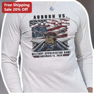 Auburn Vs State Military Appreciation Game Long Sleeve Shirt Auburn Tigers Fan Apparel available at our Los Angeles warehouse