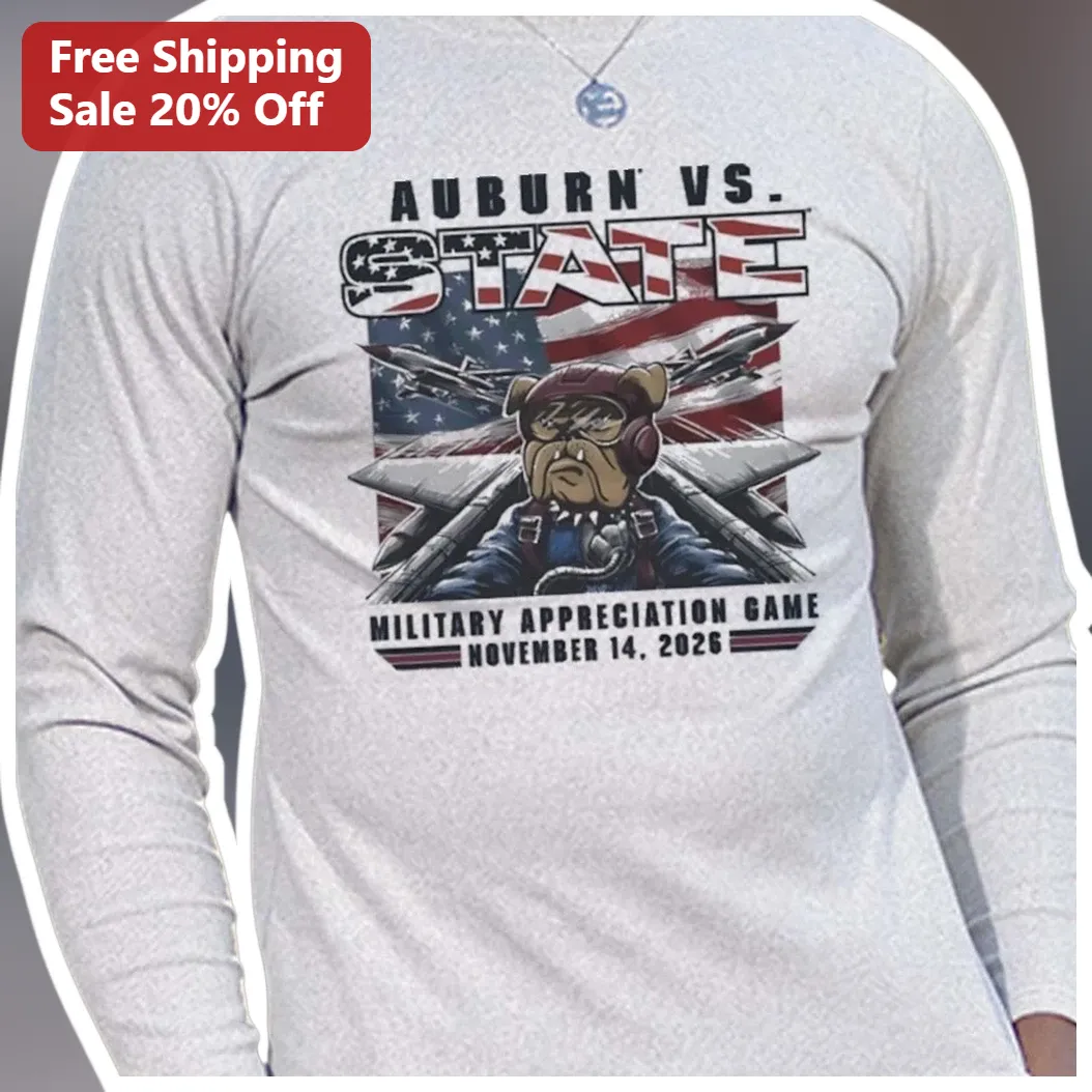 Auburn Vs State Military Appreciation Game Long Sleeve Shirt Auburn Tigers Fan Apparel available at our Los Angeles warehouse