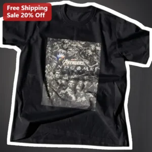 Avengers Endgame Tee Marvel Superhero Collage Graphic T-Shirt for Men and Boys available at our Los Angeles warehouse