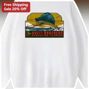 Avett Brothers St. Augustine Florida Sweatshirt Vintage Concert Sailfish Graphic Crewneck Folk Rock available at our Los Angeles warehouse
