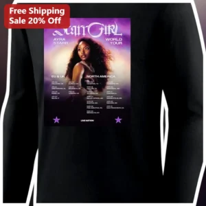 Ayra Starr World Tour Long Sleeve Shirt Starr Girl Merch Fan Gift available at our Los Angeles warehouse