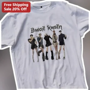 Baddie Kaisen Jujutsu Kaisen Meme Graphic Tee Anime Parody Shirt available at our Los Angeles warehouse