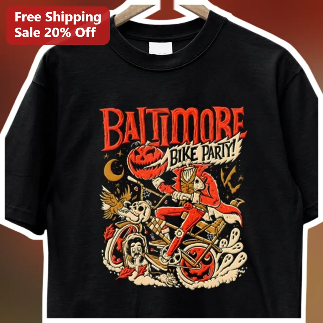 Baltimore Bike Party Halloween Skeleton Tee Vintage Spooky C — Los Angeles Baltimore Bike Party Halloween Skeleton Tee Vintage Spooky Cyclist Gift available at our Los Angeles warehouse