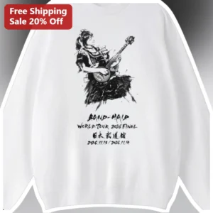 BAND-MAID World Tour 2026 Final Sweatshirt J-Rock Band Merch Gothic Lolita Maid Outfit Crewneck available at our Los Angeles warehouse
