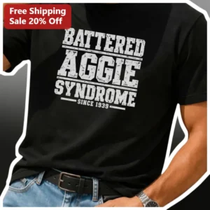 Battered Aggie Syndrome Since 1939 Vintage Distressed Tee Texas A&M Fan Gift available at our Los Angeles warehouse