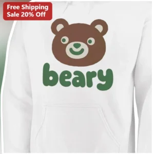 Beary Cute Bear Hoodie Funny Animal Pun Graphic Pullover for Kids and Toddlers available at our Los Angeles warehouse