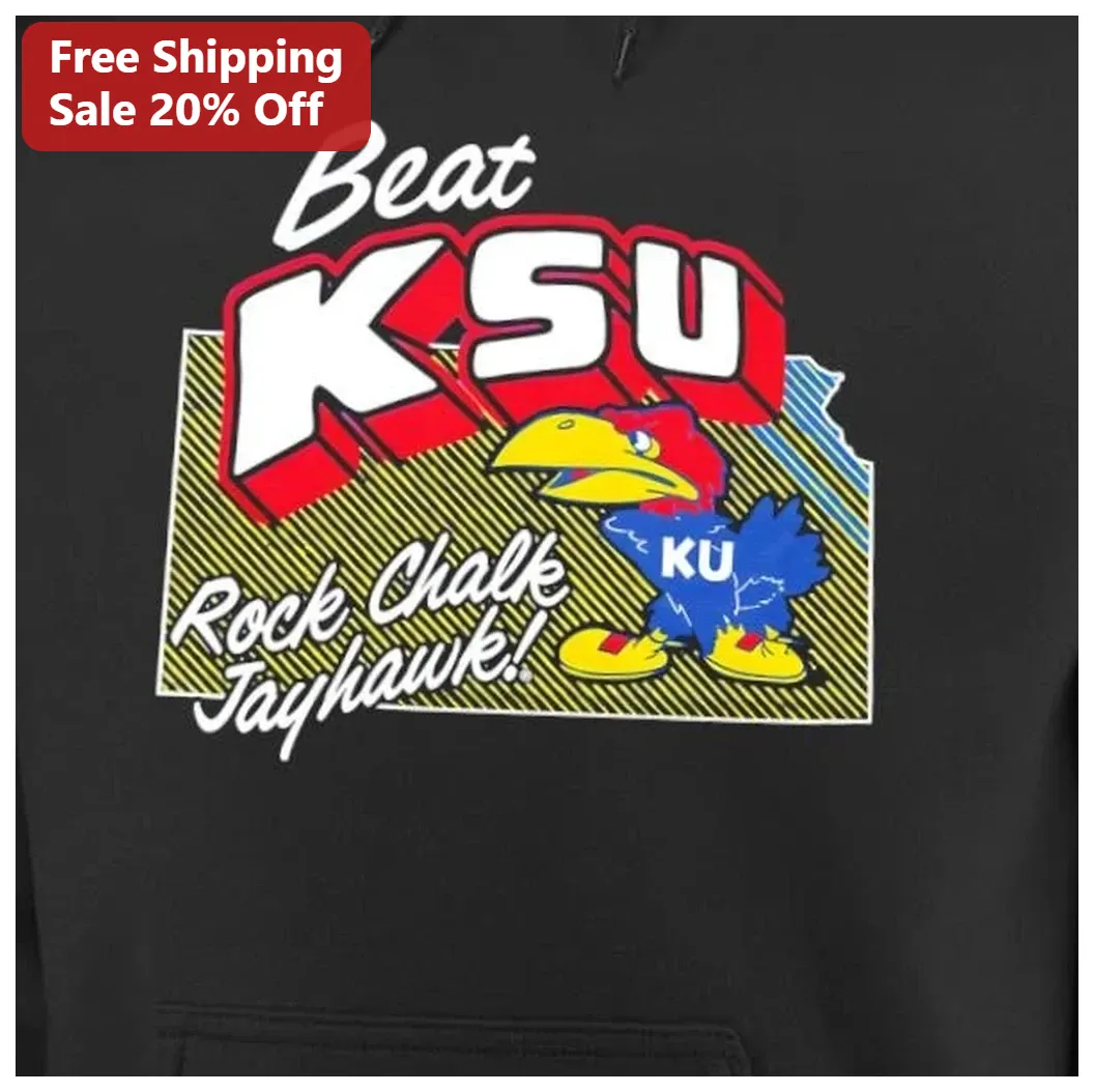 Beat KSU Rock Chalk Jayhawk Hoodie Kansas University Fan Gea — Los Angeles Beat KSU Rock Chalk Jayhawk Hoodie Kansas University Fan Gear available at our Los Angeles warehouse