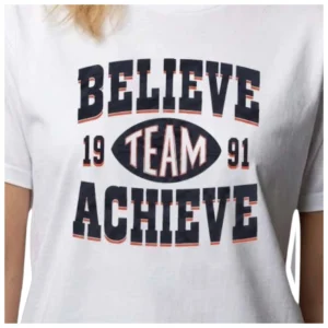 Believe Team Achieve Vintage Collegiate Football Tee Retro Athletic Motivational Shirt for Men Women available at our Los Angeles warehouse