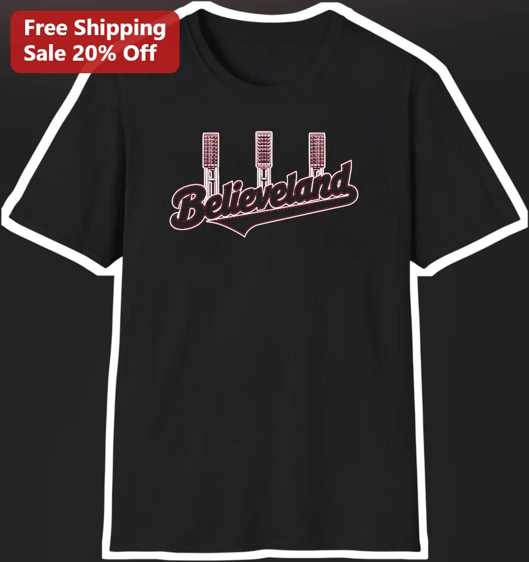 Believeland Tee Cleveland Sports Fan Apparel Stadium Lights — Los Angeles Believeland Tee Cleveland Sports Fan Apparel Stadium Lights Design Gift for Browns Cavaliers Support available at our Los Angeles warehouse