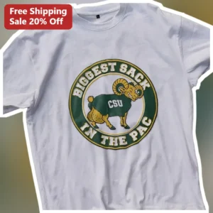 Biggest Sack In The Pac Tee Funny CSU Colorado State Rams Vintage Mascot Shirt Gift for Football Fan available at our Los Angeles warehouse