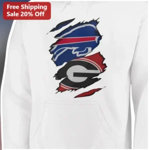 Bills vs Bulldogs Rivalry Hoodie Buffalo Bills Georgia Bulldogs NFL College Football Fan Gift available at our Los Angeles warehouse