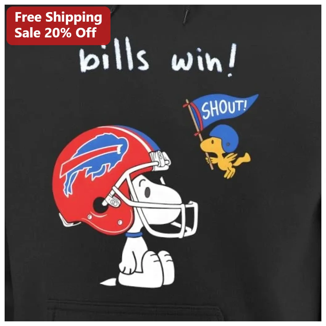 Bills Win! Snoopy NFL Football Hoodie Buffalo Bills Fan Gift available at our Los Angeles warehouse