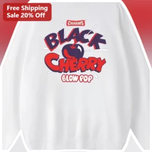 Black Cherry Blow Pop Sweatshirt Retro Candy Nostalgic Gift for Women Men available at our Los Angeles warehouse