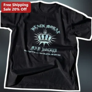 Black Moray Mad Rockers Graphic Tee Biker Rock Band Merch Apparel available at our Los Angeles warehouse