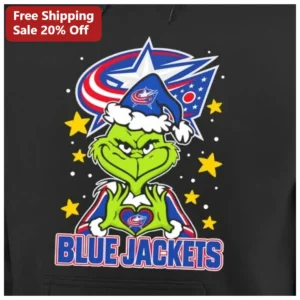 Blue Jackets The Grinch Christmas Hoodie NHL Fan Gift available at our Los Angeles warehouse