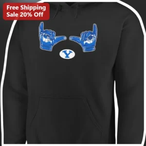 Blue Shaka Hands Hoodie Hang Loose Surf Culture Aloha Spirit Graphic Sweatshirt for Men Women available at our Los Angeles warehouse