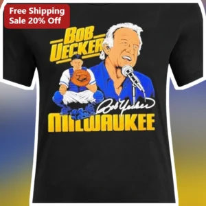 Bob Uecker Milwaukee Brewers Legend Signature Graphic Tee for Baseball Fans available at our Los Angeles warehouse