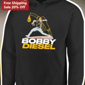 BOBBY DIESEL Hoodie Baseball Pitcher Milwaukee Brewers MLB Sports Fan Apparel available at our Los Angeles warehouse