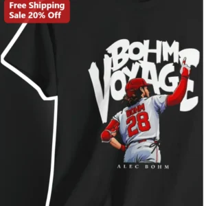 BOHM VOYAGE Alec Bohm Philadelphia Phillies Tee Baseball Fan Gift available at our Los Angeles warehouse