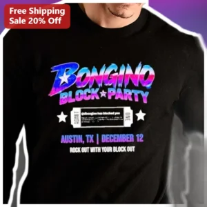 Bongino Block Party Rock Out With Your Block Out Dan Bongino Long Sleeve Shirt available at our Los Angeles warehouse