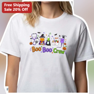 Boo Boo Crew Tee Halloween Nurse Doctor Medical Staff Graphic Shirt available at our Los Angeles warehouse